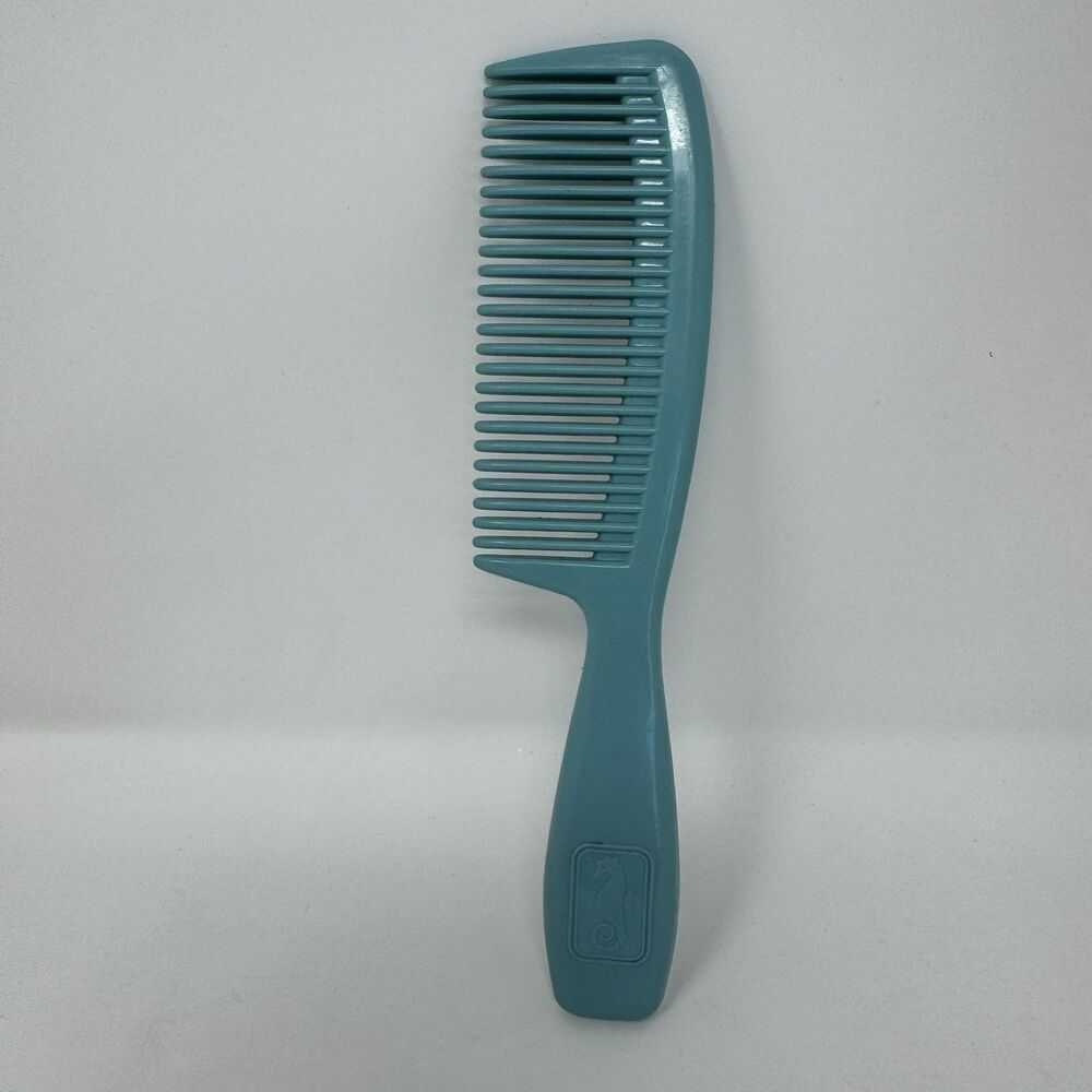 Vintage Blue Detangling Comb Avon Vintage Seahorse 8" Handle 1970s Long/Wet Hair - Picture 3 of 6
